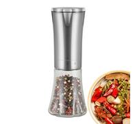 Molinillo De Pimienta Eléctrico - Vidrio Y Acero Inoxidable 2.1x8.8in | Molino De Sal Marina Automático De Inducción Inteligente Con Núcleo Cerámico | Salero Rosa De Aspereza Ajustable Para Cocina Y U