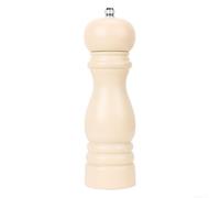 Molinillo de pimienta manual con grosor ajustable, molinillo de sal y especias de madera de roble sostenible para cocinar en la cocina, mecanismo de rotor fino a grueso, negro (blanco)