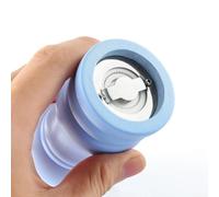 Molinillo de pimienta manual de 4 pulgadas con cuerpo de madera de goma maciza y ajustes de molienda ajustables, núcleo de acero inoxidable resistente para un uso eficiente (azul nórdico)