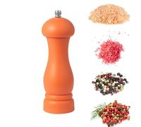 Molinillo de pimienta manual de 6 pulgadas, molinillo de pimienta con rotor de cerámica ajustable, molinillo de sal marina recargable para tu cocina (15,5 x 5 cm, naranja)