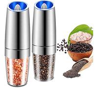 Molinillo de pimienta Molinillo de pimienta con una cocina manual Molinillo de pimienta áspero ajustable con luz LED azul Molinillo de pimienta Molinillo de proteína de acero caliente Molinillo de sal inoxidable premium Molinillos de sal y pimienta (20 cm / 7,8 pulg.)