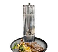 Molinillo de pimienta, molinillo de sal fácil de usar, herramienta manual de cocina ajustable transparente recargable para cocina, mesa, pícnic, casa, accesorio