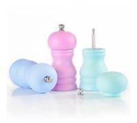 Molinillo de pimienta operado a mano con construcción de madera de caucho y núcleo de acero inoxidable, soporta ajustes de molienda fina a gruesa (azul nórdico)