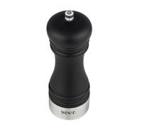 Molinillo de sal Mod. Sali, molinillo manual de cerámica, madera y acero inoxidable, para cocina, barbacoa y parrilla, accesorios de COCINA EXTERIOR NEGRO, negro, Ø 5 x 17,5 cm