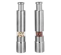 Molinillo De Sal Y Pimienta 2pc Salt And Pepper Mill Set, Stainless Steel, And Press Grinder Durable One Hand Operation Para Especias