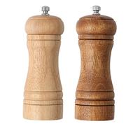 Molinillo De Sal y Pimienta De Madera, Juego De Molinillo De Pimienta De Madera con 2 Saleros y Pimenteros Manuales, Recargable con Molinillo De Cerámica Abs para Pimienta, Sal y Chile