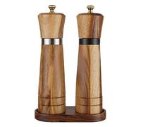 Molinillo De Sal Y Pimienta Juego De Molinillo De Sal Y Pimienta De Madera Coctelera Fácil Ajustable Grosor De Cerámica Molinillos De Especias Recargables Salero,2pcs-8.66inch