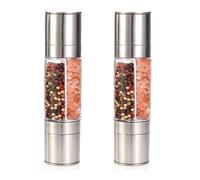 Molinillo de Sal y Pimienta Molinillo de Pimienta 2 en 1 Molienda de condimentos Molinillo de Sal y Pimienta Manual de Acero Inoxidable Molinillos de Especias Salero, 2 Piezas-8 Pulgadas