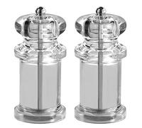 Molinillo de Sal y Pimienta Molinillo de Sal y Pimienta de 2 Piezas Molinillo de Grosor Ajustable Recargable Manual Molinillos de Especias Ligeros y Transparentes Salero,Transparent-2pcs