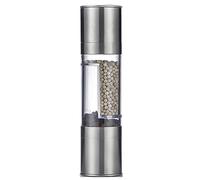 Molinillo de Sal y Pimienta Molinillo de Sal y Pimienta Manual Molinillo de Acero Inoxidable 2 en 1 Molinillo de Especias de comino Condimento Molinillos de Especias Salero, Silver-1pcs