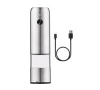 Molinillo de sal y pimienta - Tubo agitador moderno, molinillo de prensa con una sola mano, rotor alimentado por pilas, función LED brillante con núcleo de cerámica, dispensador de especias de mesa