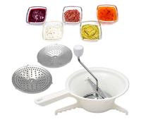 Molinillo de tomate de acero inoxidable | Trituradora manual ergonómica para salsa, exprimidor de tomate con filtro fino, herramienta de cocina versátil para jugo, compota de manzana y puré de
