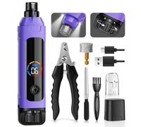 Molinillo de uñas para perros, cortaúñas eléctrico silencioso de 6 velocidades, cortaúñas para perros pequeños, medianos y grandes, gatos, kit de suministros de aseo de patas de mascotas, 2 ruedas de