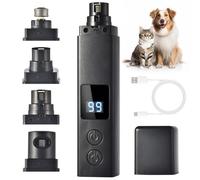 Molinillo de uñas profesional de 4 velocidades, molinillo de uñas eléctrico recargable para perros con luces UV e interactivas, molinillo de uñas silencioso recargable para mascotas, cortaúñas para