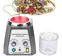 Molinillo de vasos, pulidor magnético reversible de joyas, máquina pulidora eléctrica de 400 g de capacidad para desbarbado y biselado automático de joyas y piezas de metal