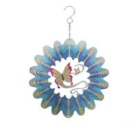 Molinillo de viento de metal 3D para decoración de jardín, escultura colgante atrapasueños, campanilla de viento de acero inoxidable (mariposa)