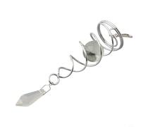 Molinillo de viento decorativo en espiral compatible con campanillas de viento de bola de cristal para jardín y decoración colgante al aire libre (blanco)