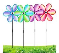 Molinillo de viento - Juego de 4 molinos de viento giratorios coloridos | Decoraciones de patio al aire libre | Molinillos de jardín resistentes a la intemperie para patio, terraza, porche, patio y