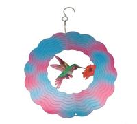 Molinillo de viento para decoración de jardín, arte de metal 3D con hermosos efectos visuales para disfrute al aire libre (colibrí)