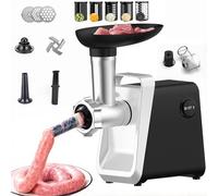 Molinillo eléctrico de carne con 8 cuchillas y boquilla de enema, fácil de limpiar, protección contra sobrecalentamiento, para moler carne, cortar verduras y hacer salchichas
