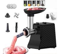 Molinillo eléctrico de carne con rebanadoras de verduras, platos de molienda y máquina de salchichas para un fácil procesamiento de alimentos