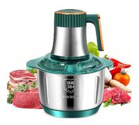 Molinillo eléctrico de carne de 500 W con cuenco de acero inoxidable de 5 L, 6 cuchillas, 5 velocidades ajustables para carne, pescado, verduras y ajo (verde)