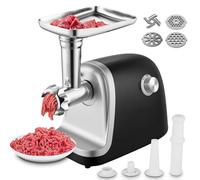 Molinillo eléctrico de carne y embutidora de salchichas, máquina picadora de carne con 3 placas de corte, kit mezclador de salchichas y Kubbe para el hogar, cocina y uso comercial