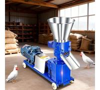 Molinillo eléctrico de grano de 4000 W, 40-60 kg/h, granulador de alimentación animal, longitud de pellets ajustable, molinillo comercial seco y húmedo con embudo