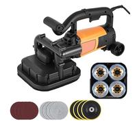 Molinillo eléctrico de hormigón, pulidora de piso de 4 cabezales, lijadora de mano de 3800 W, 6 velocidades ajustables para cemento, mármol, granito, ideal para proyectos profesionales de suelos