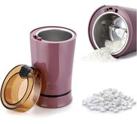 Molinillo eléctrico de píldoras, herramienta multifuncional para moler medicamentos, vitaminas y granos de café en polvo fino, ideal para tubos de alimentación, niños y mascotas (morado) plateado