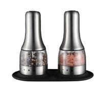 Molinillo eléctrico de sal y pimienta - Molinillo de acero inoxidable recargable por USB con grosor ajustable, núcleo de cerámica for especias, pimienta negra, sal del Himalaya(Double branch)