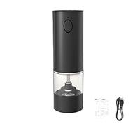 Molinillo eléctrico de sal y pimienta, molinillo de especias automático recargable tipo C, operación con una sola mano, grosor ajustable, luz LED, capacidad de 70 ml, caja de regalo