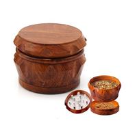Molinillo Hierbas Secas, Molinillo Especias Madera, Grinder Portátil, Fácil de limpiar, llevarlo contigo, adecuado para moler hierbas, polen, flores, especias, tabaco (rojo)