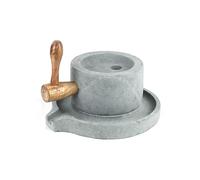 Molinillo manual de grano de piedra, molinillo de mano de granito natural para molienda en seco/húmedo, perfecto para uso doméstico y cocina artesanal
