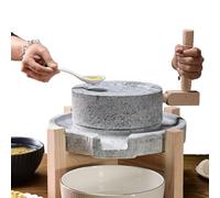 Molinillo manual de grano de piedra, molinillo de pasta de trigo hecho a mano con soporte de madera, clásico para hornear y cocinar en casa