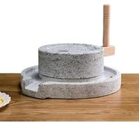 Molinillo manual de granos de piedra, hecho a mano, para harina, arroz, especias, frijoles, trigo, café, ideal para la preparación de alimentos húmedos y secos