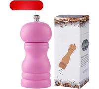 Molinillo manual de madera para sal y pimienta con grosor ajustable para cocina, 11,5 cm (rosa nórdico)