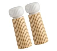Molinillo y dispensador de especias de madera natural con mecanismo de cerámica para cocinar botellas de condimentos, accesorios de cocina, sales de madera de caucho, pimientos, agitador