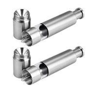 Molinillos de sal y pimienta - Dispensador de sal con botón | Molinillo de acero inoxidable, triturador de pimienta manual, molinillo de mesa con base duradera, mecanismo de molienda ajustable para