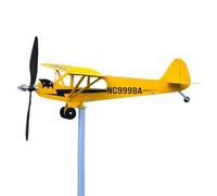 Molinillos de viento para exteriores | Molino de viento para patio con forma de avión - Veleta giratoria de metal para patio, porche, patio, jardín, césped, techo