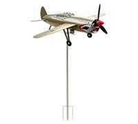 Molinillos de viento para jardín, veleta de avión para exteriores, molino de viento de metal para porche, diseño de hélice, resistente al óxido, para amantes de la aviación, veteranos, patio, césped