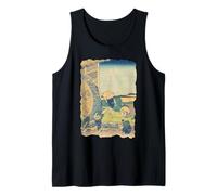Molino de Agua en Onden Hokusai Vintage Retro Arte japonés Camiseta sin Mangas