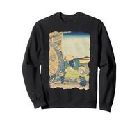 Molino de Agua en Onden Hokusai Vintage Retro Arte japonés Sudadera