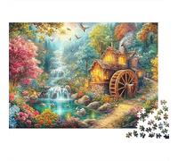 Molino de Agua por una Corriente en Cascada Puzzle De 1000 Piezas casa encantada Juguete Educativo para Niños A Partir De 12 Años Y Adultos 70x50cm/1000pcs