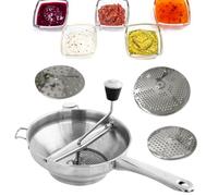 Molino de Alimentos Giratorio De Seguridad - Molino De Alimentos De Acero Inoxidable | Discos De Fresado Ergonómicos Para Molino De Alimentos | Molino De Alimentos Versátil | Trituradora De Cocina