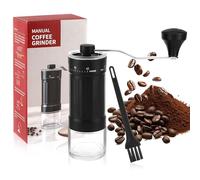 Molino de Café Manual Externo y Ajustable, Molinillo Cafe Manual, Coffee Grinder con Mecanismo de Cerámica de Alta Precisión Con Cepillo de Limpieza, para Aeropress, pour Over y cafeteras Moka