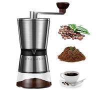 Molino de café manual, molinillo de café portátil para viajar, con 8 niveles de ajuste de grosor y ventana de cristal transparente, molienda uniforme para el hogar, la oficina, los viajes y el camping