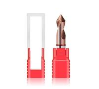 Molino de extremo de cámara de carburo, Broca de centrado chaflán circular carburo tungsteno 2 hojas HRC55 (1 unidad)(60-Angle,12x12Dx100L)