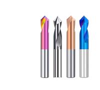 Molino de extremo de cámara de carburo, Fresa de chaflán 90 grados, 2-12 mm, broca central, fresa carburo, 5 unidades(TICN,8X8X60L-5PCS)