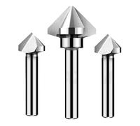 Molino de extremo de cámara de carburo, Fresas de chaflán for fresado, herramienta mecanizado 3 dientes, 90 grados, 6542 HSS, escariador, 1 unidad(31x71Lx3F)